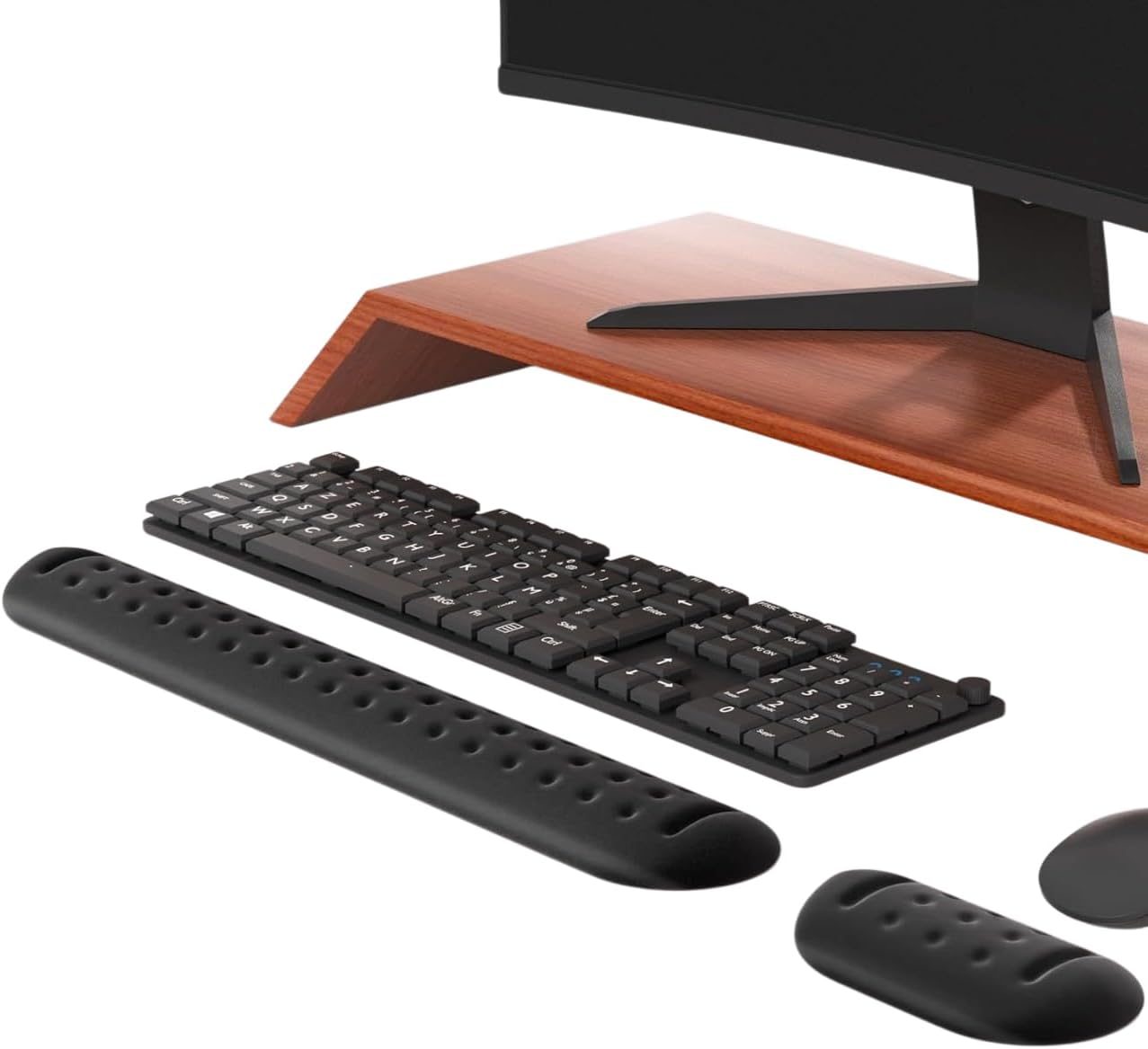 Gaming Klavye ve Mouse Bilek Destek Seti, ErgoPad, Kaymaz Tabanlı, Nefes Alan Kumaş, Ağrı Önleyici (Klavye ve Fare Bilek Desteği)
