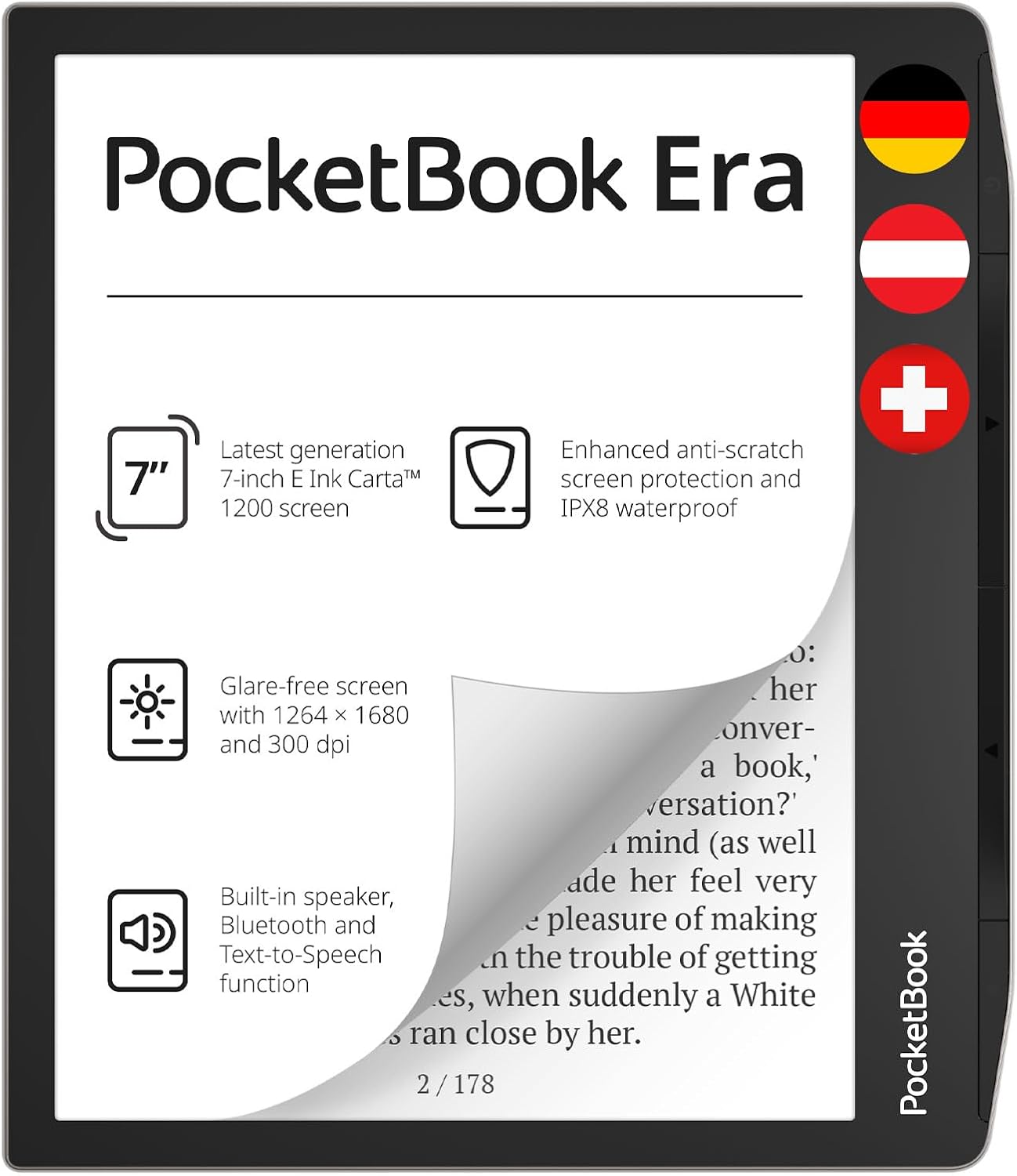 E-Book Reader Era (16 GB Bellek, 17,8 cm (7 inç) E-Ink Carta 1200 Dokunmatik Ekran, SMARTlight Arka Aydınlatma, Wi-Fi, Bluetooth) Stardust Silver