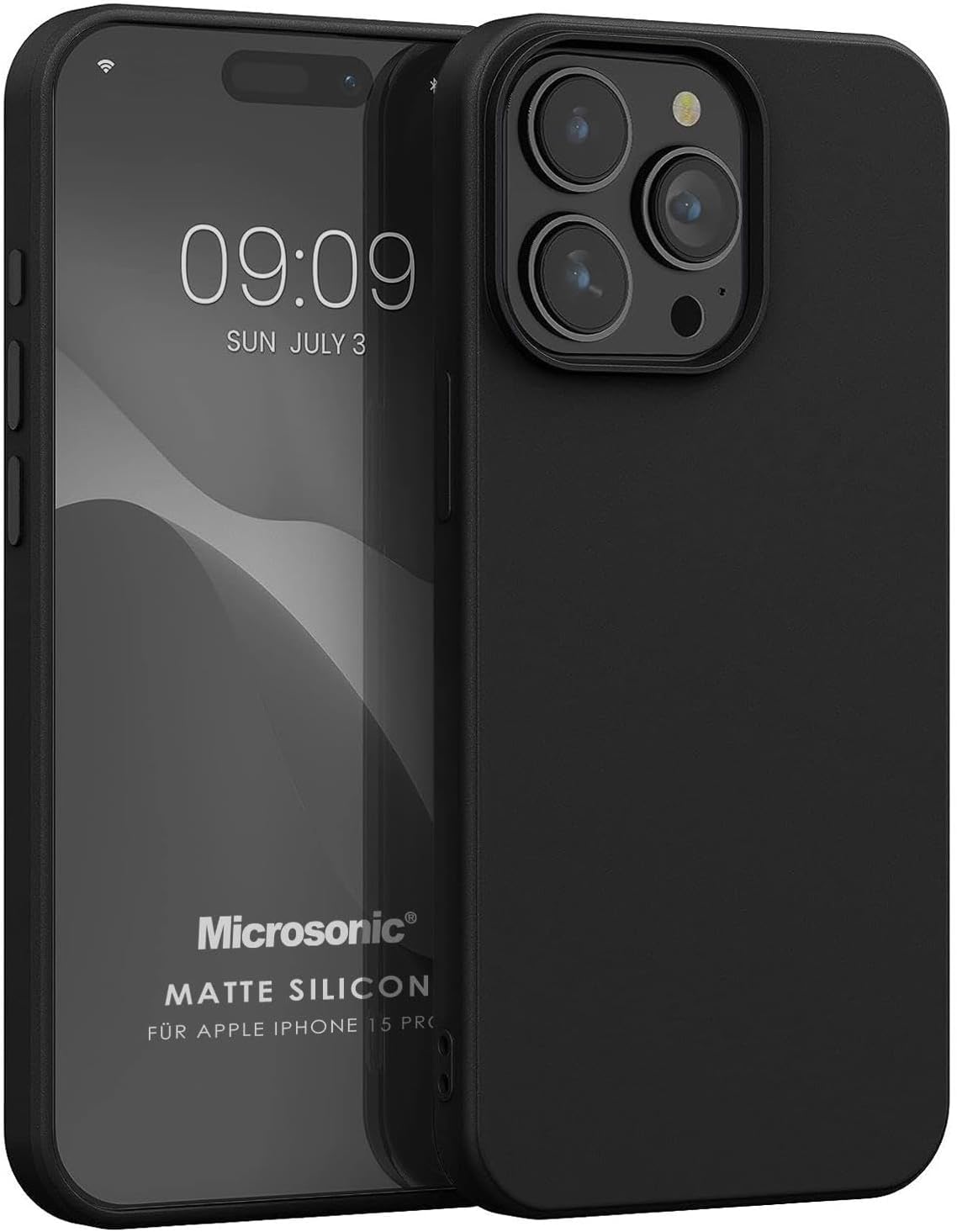 Kılıf Matte Silicone  iPhone 15 Pro için Siyah [iPhone 15 Pro ile Uyumlu Kılıf - Siyah]