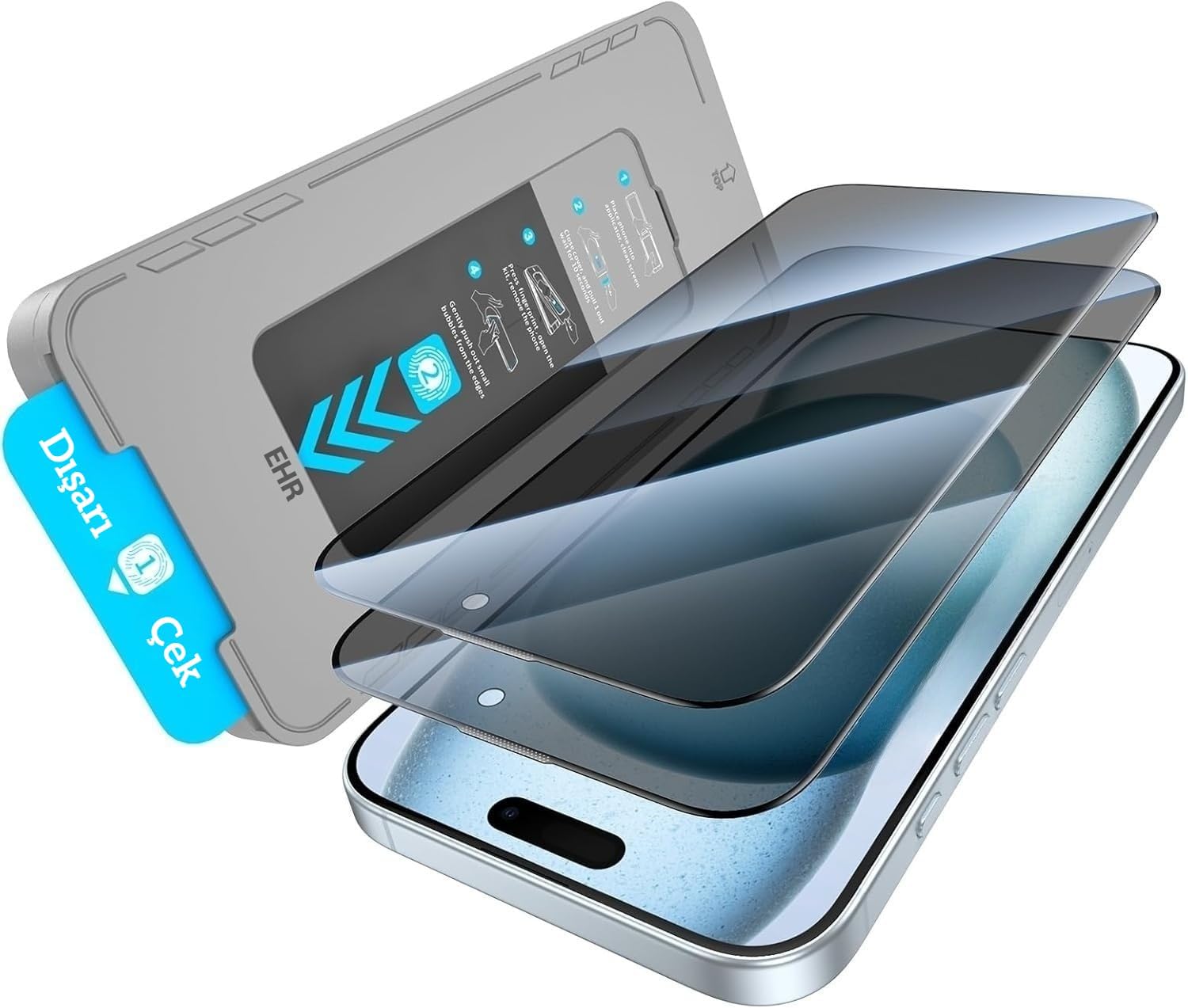 iPhone 13/13 Pro / 14 ile Uyumlu Gizlilik Filtreli Darbelere Karşı Maksimum Koruma Sağlayan ve Kolay Uygulama Aparatlı Telefonda Toz Bırakmayan Hayalet Cam (iPhone 13 / iPhone 13 Pro/iPhone 14)