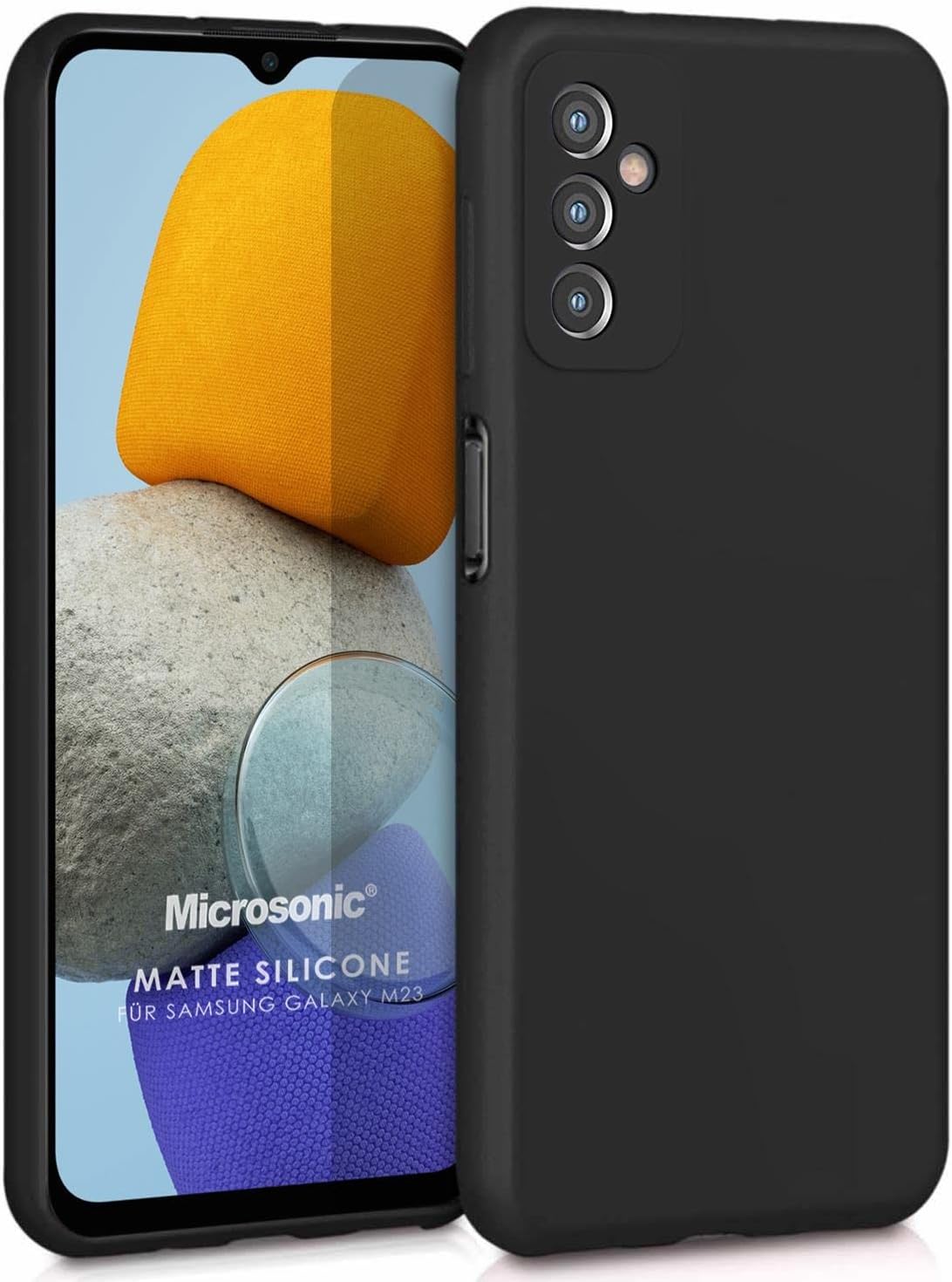Matte Silicone  Galaxy M23 için Kılıf Siyah [Galaxy M23 ile Uyumlu Kılıf - Siyah]