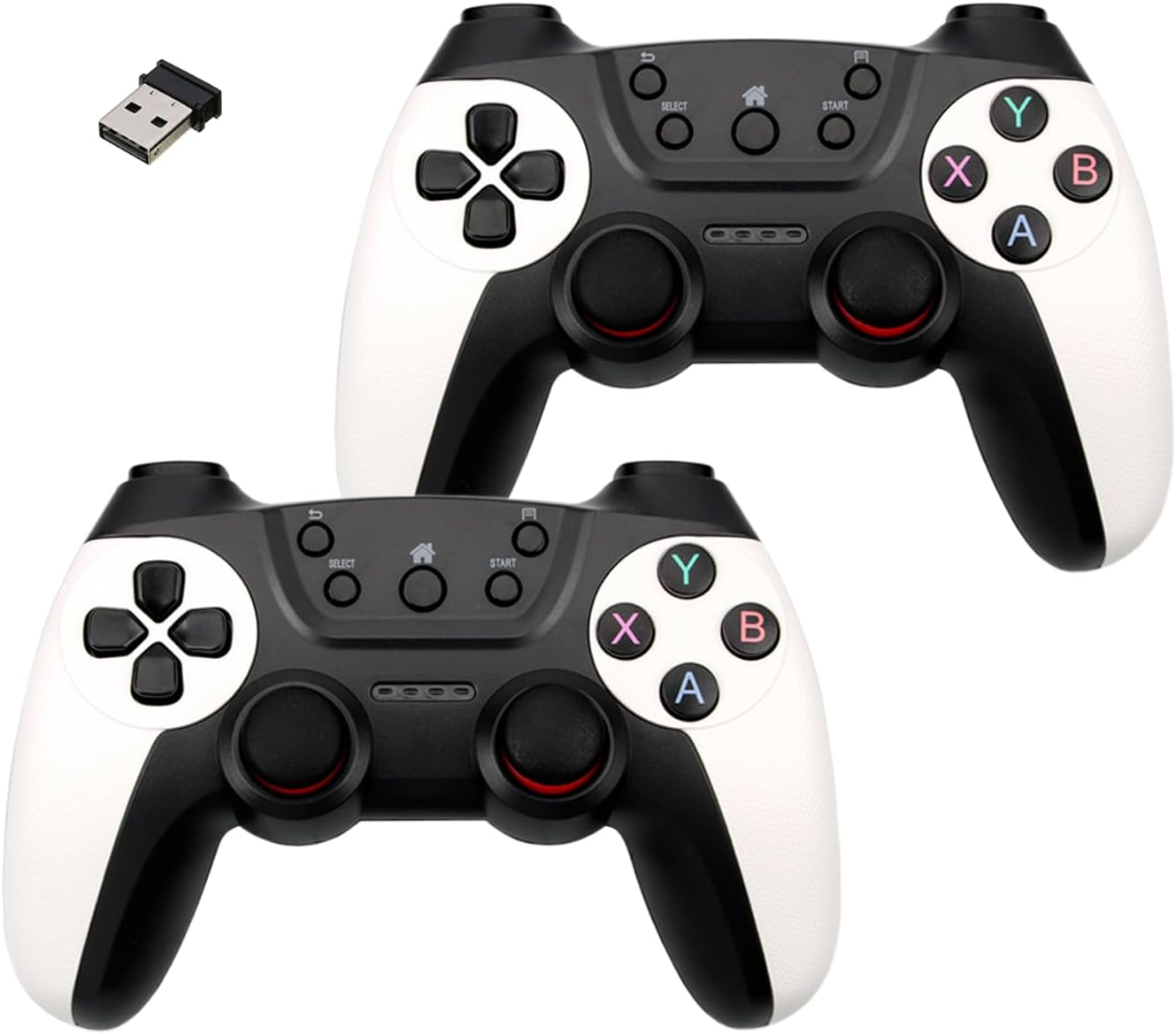 Çiftli 2.4G Kablosuz Oyun Kolu PC Uyumlu Pilli Joystick Wireless GamePad Hassas Trigger Kaymaz Tasarım Çiftli G2.4G (Beyaz)