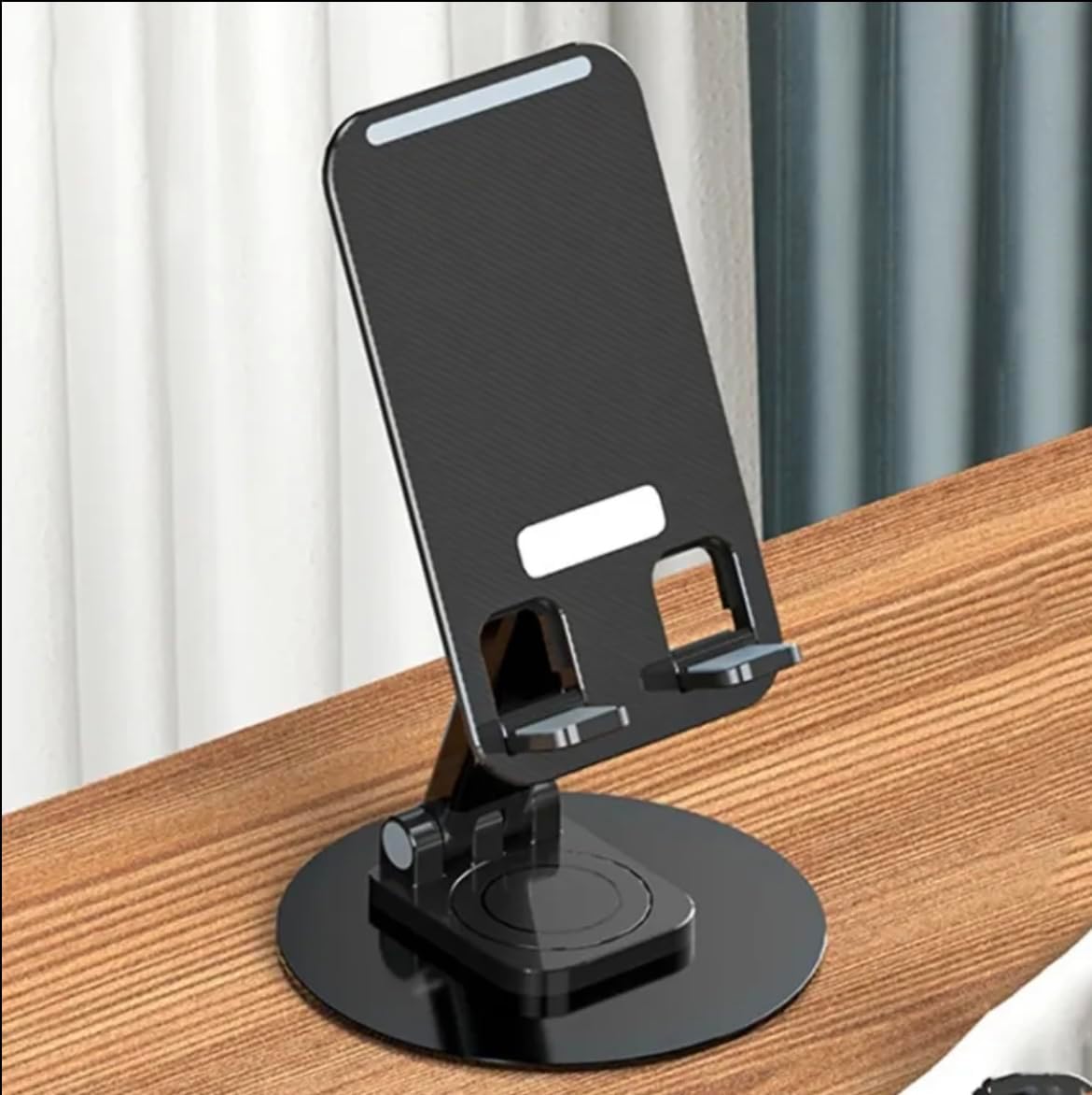 Alüminyum Tablet ve Telefon Standı, 360 Derece Ayarlanabilir Dönme Özelliği, Çok Amaçlı Masaüstü Dock Tutucu (Siyah)