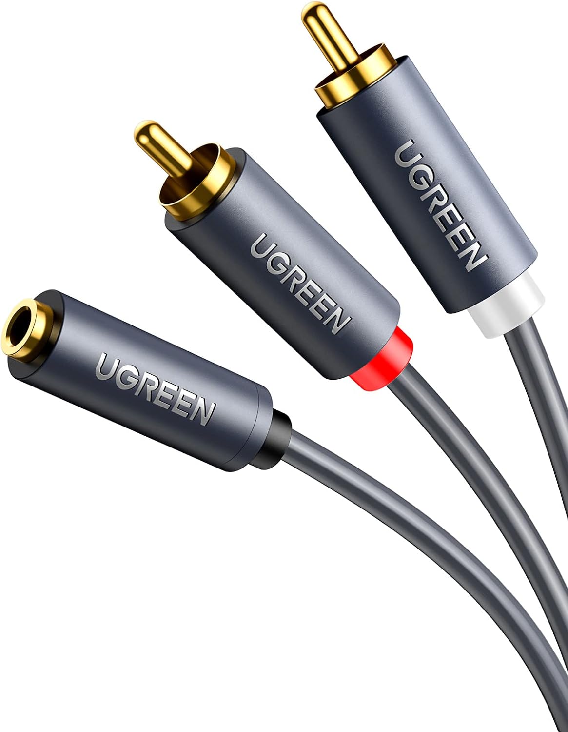 3.5 mm Jack Girişi Aux to 2 RCA Ses Aktarma Kablosu 1 Metre
