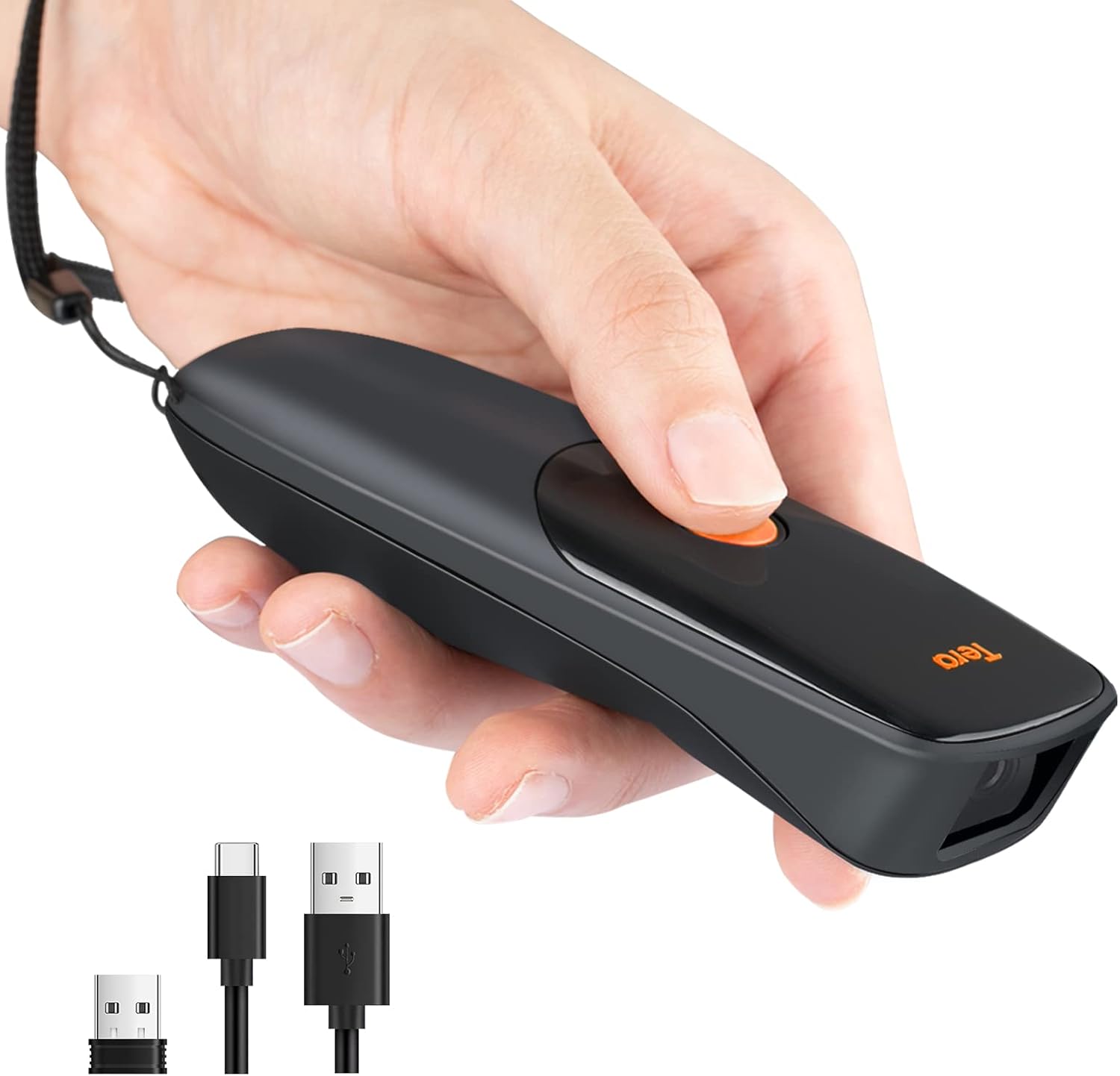 1300 Kablosuz 1D 2D QR Barkod Okuyucu | Mini Taşınabilir 3in1 (Bluetooth, 2.4G, USB) | Cep Tipi El Tarayıcı | Zaman Damgalı