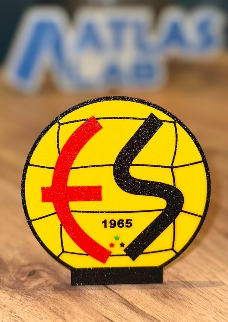 - Eskişehirspor 3d Baskı Arma Logo – Masaüstü Dekoratif Stand - Kırmızı Siyah Taraftar Hediyelik Ürün