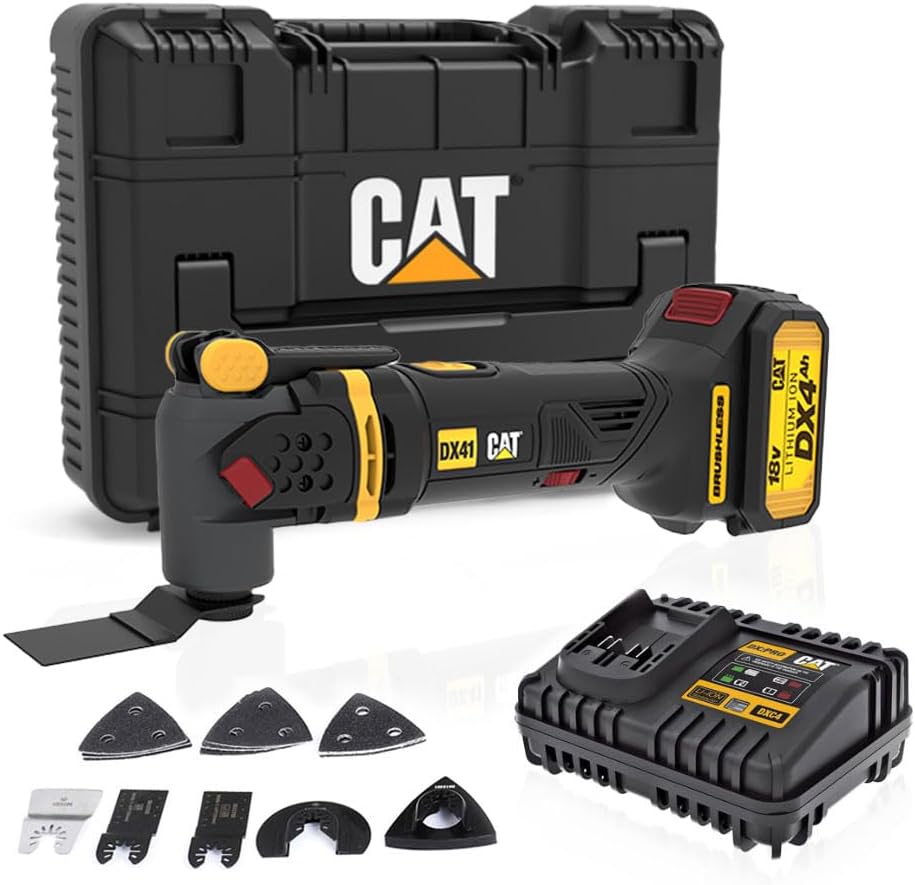 DX41 18Volt/4.0Ah Li-ion Tek Akülü Kömürsüz Profesyonel Çok Amaçlı Devir Ayarlı Raspalama+14 Adet Aksesuar