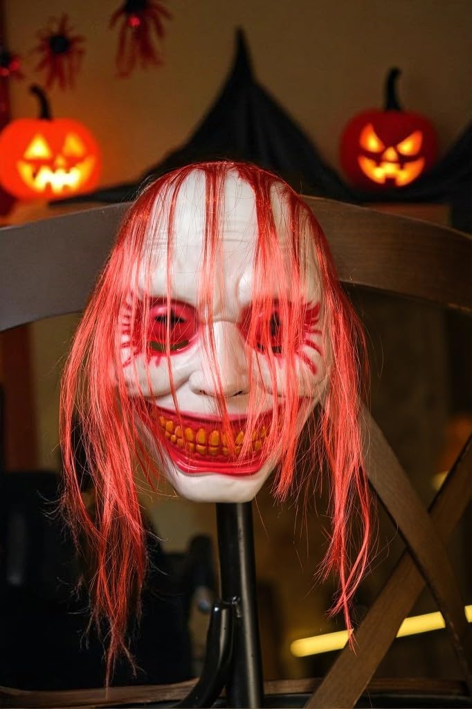 Halloween Maske Joker Kırmızı Saç