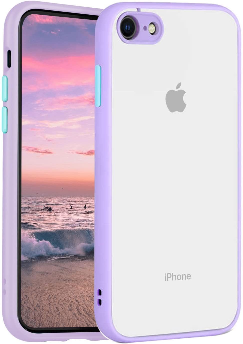 iPhone 7/8 / SE Kılıf Kamera Korumalı Arkası Buzlu Kılıf (Lila)
