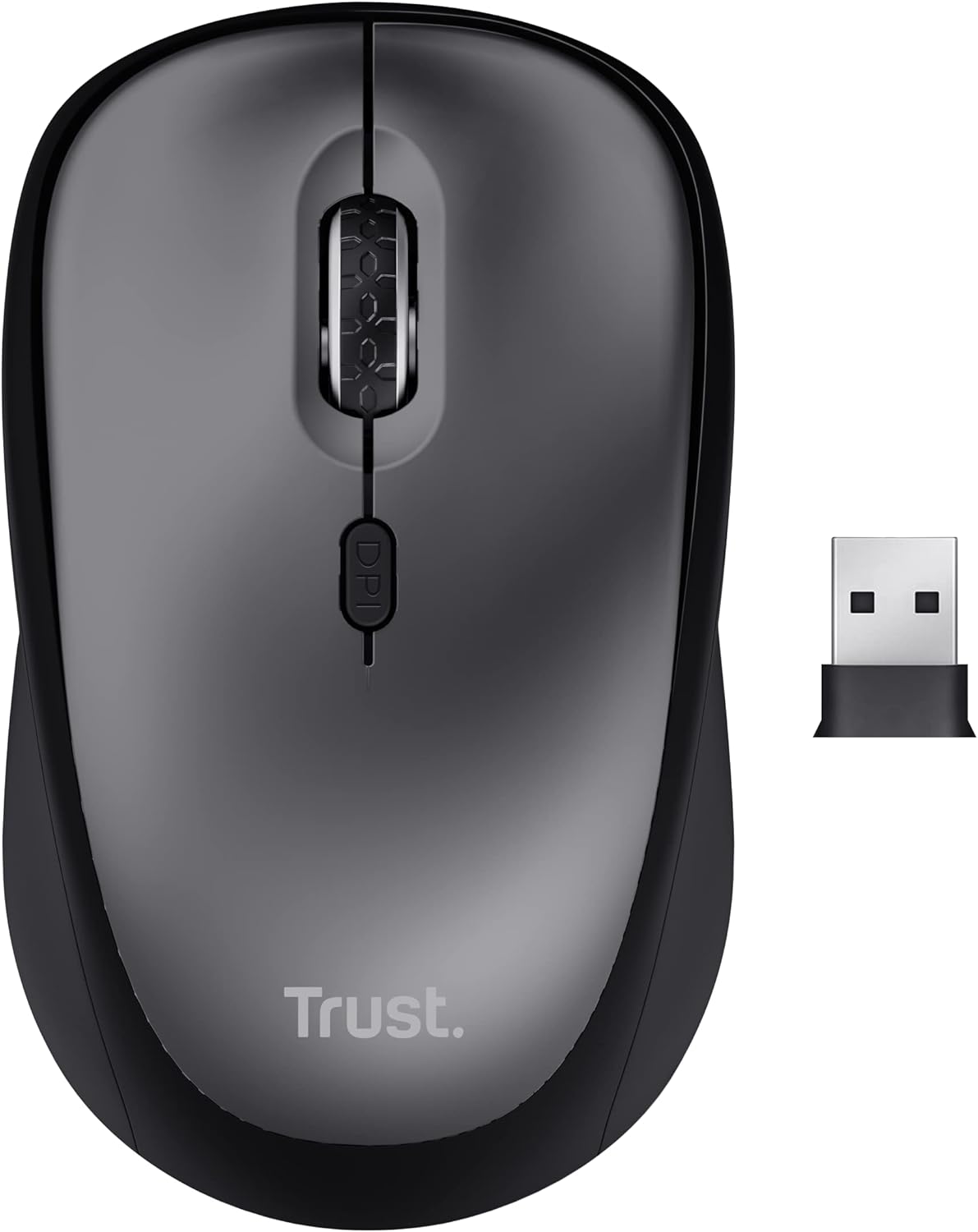 24549 Yvi+ Sessiz Kablosuz Mouse-Siyah, Ekstra Uzun Pil Ömrü 12 Aya Kadar Kullanım, Sessiz Düğmeler,8 Metrelik Kablosuz Menzil,800 ile 1600 DPI,Geri dönüştürülmüş içerik%82,RF 2.4GHz