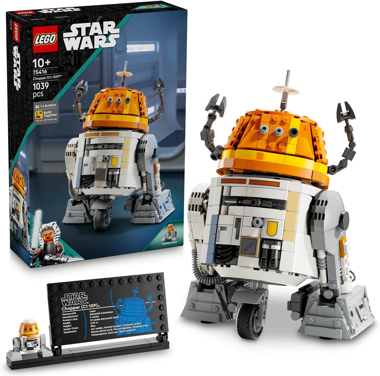 : Ahsoka Chopper (C1-10P) Astromech Droidi 75416-10 Yaş ve Üzeri Çocuklar için İnşa Edilebilen Yaratıcı Model Yapım Seti (1039 Parça)