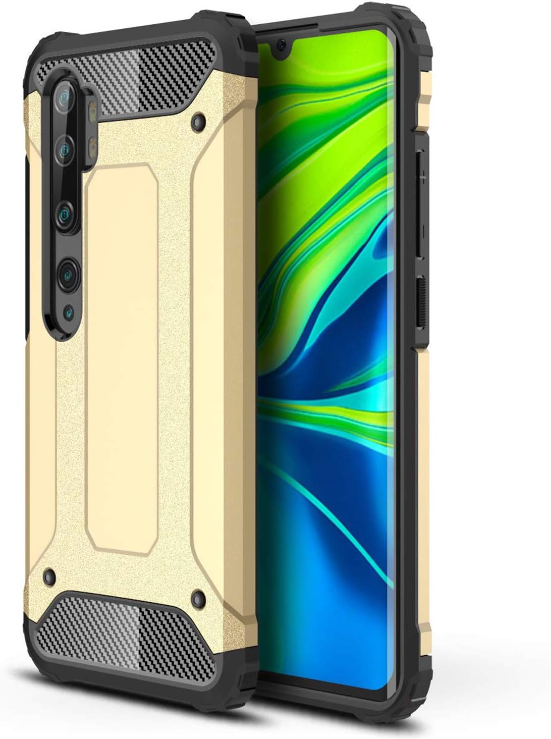 Xiaomi Mi Note 10 için Kılıf Rugged Armor Gold [Mi Note 10 ile Uyumlu Kılıf - Gold]