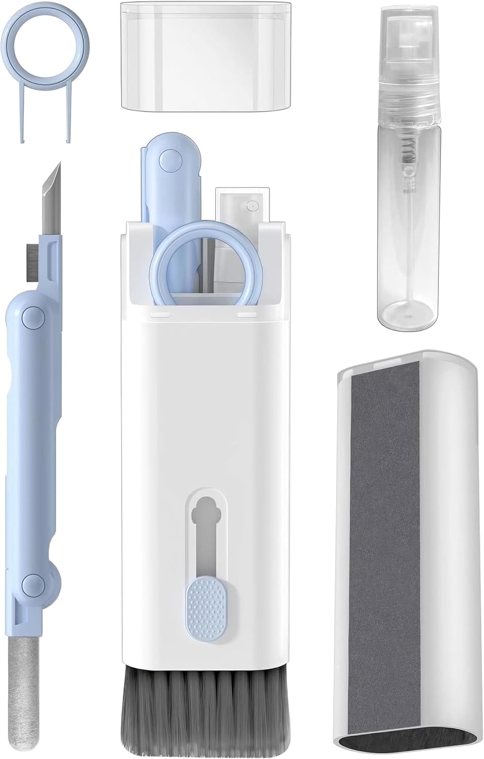 1 Arada Elektronik Temizlik Kiti – Klavye, Airpods, Laptop, Ekran, Kulaklık ve Telefon için Çok Amaçlı Fırçalı Temizleyici Set | EVINTO