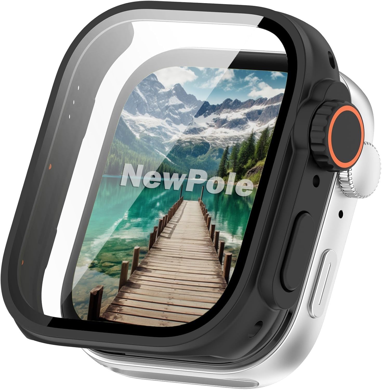 Watch Fit 3 için Ekran Koruyucu Kılıf - Watch Ultra 2 Görünümü Veren Tam Kaplayan Kasa Koruyucu -  Watch Fit 3 ile Uyumlu (Siyah)