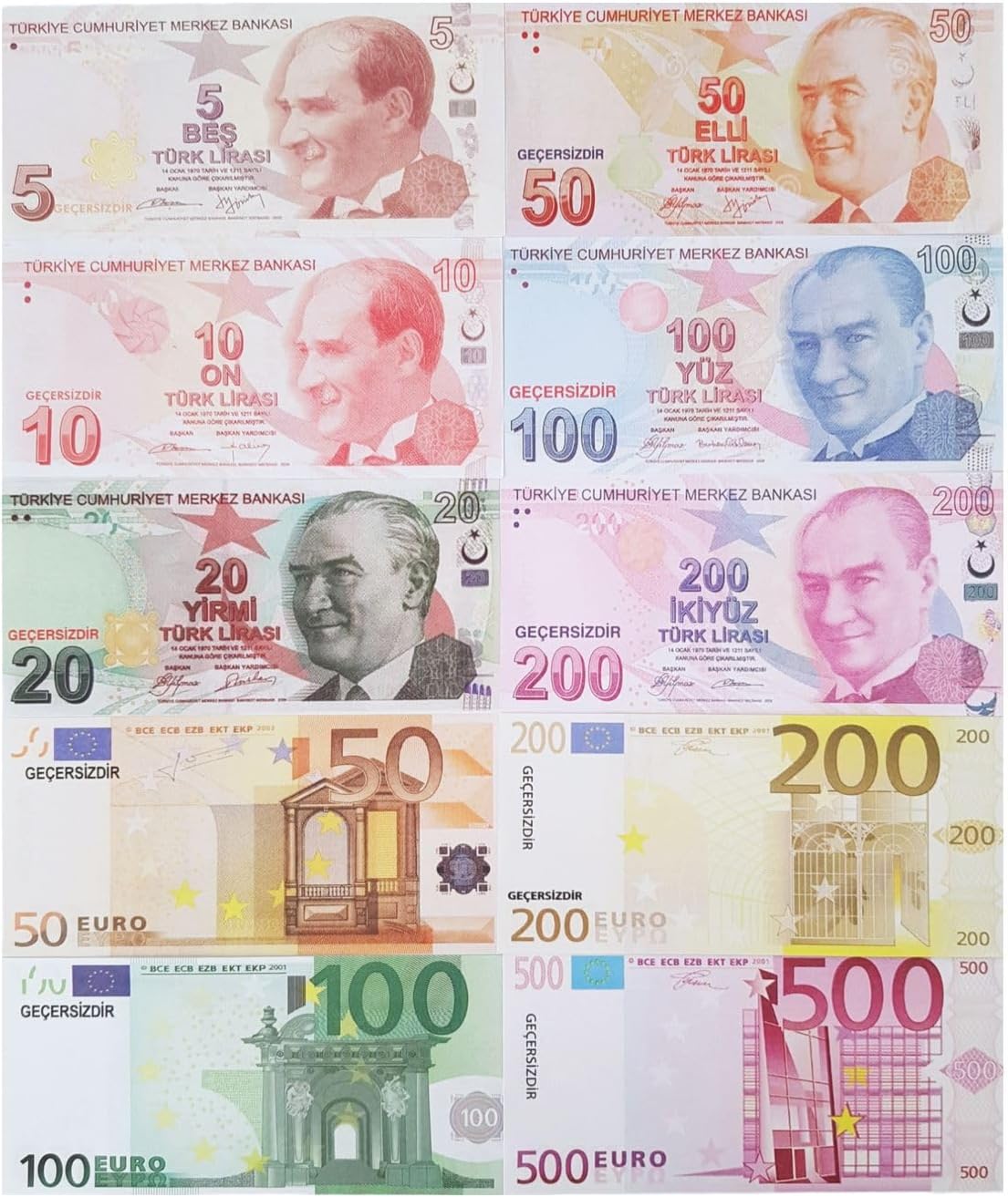 KONSOL 100 Adet Karışık Geçersiz Para Parti Şaka Düğün Film Dizi Parası PP194601