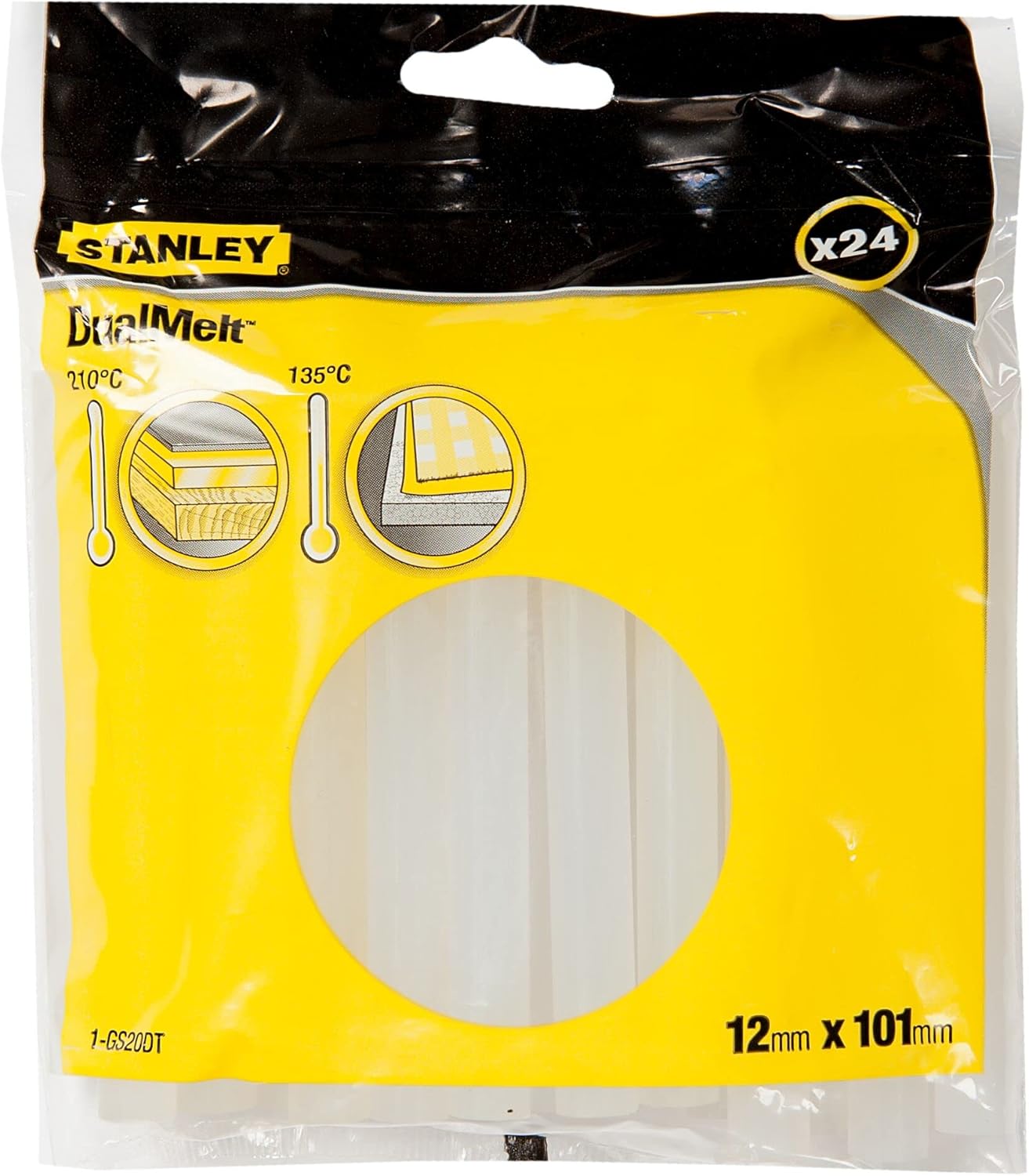 Sıcak tutkal çubukları (DualMelt, 12 mm x 101 mm, GR15 için sıcak tutkal kartuşları, 24 adet) 1-GS10DT