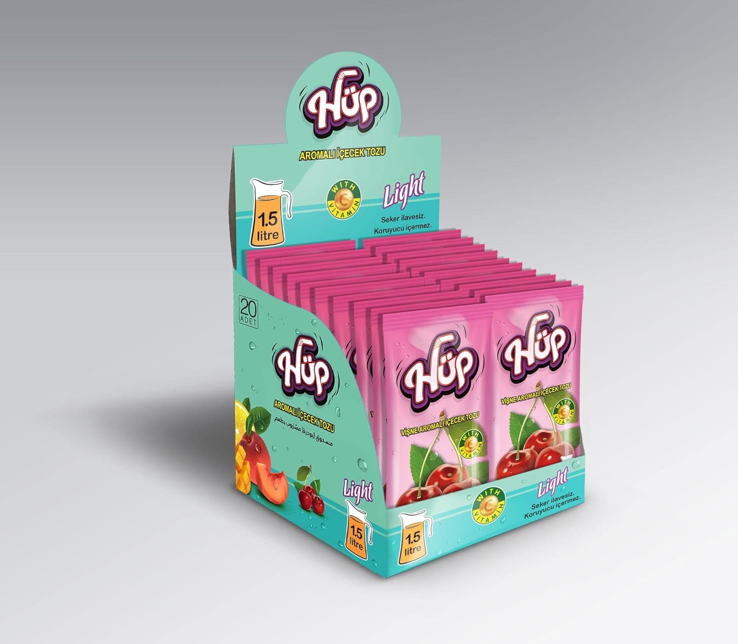 Hüp Toz İçecek Vişne 1.5 Litre 20&apos;li Paket