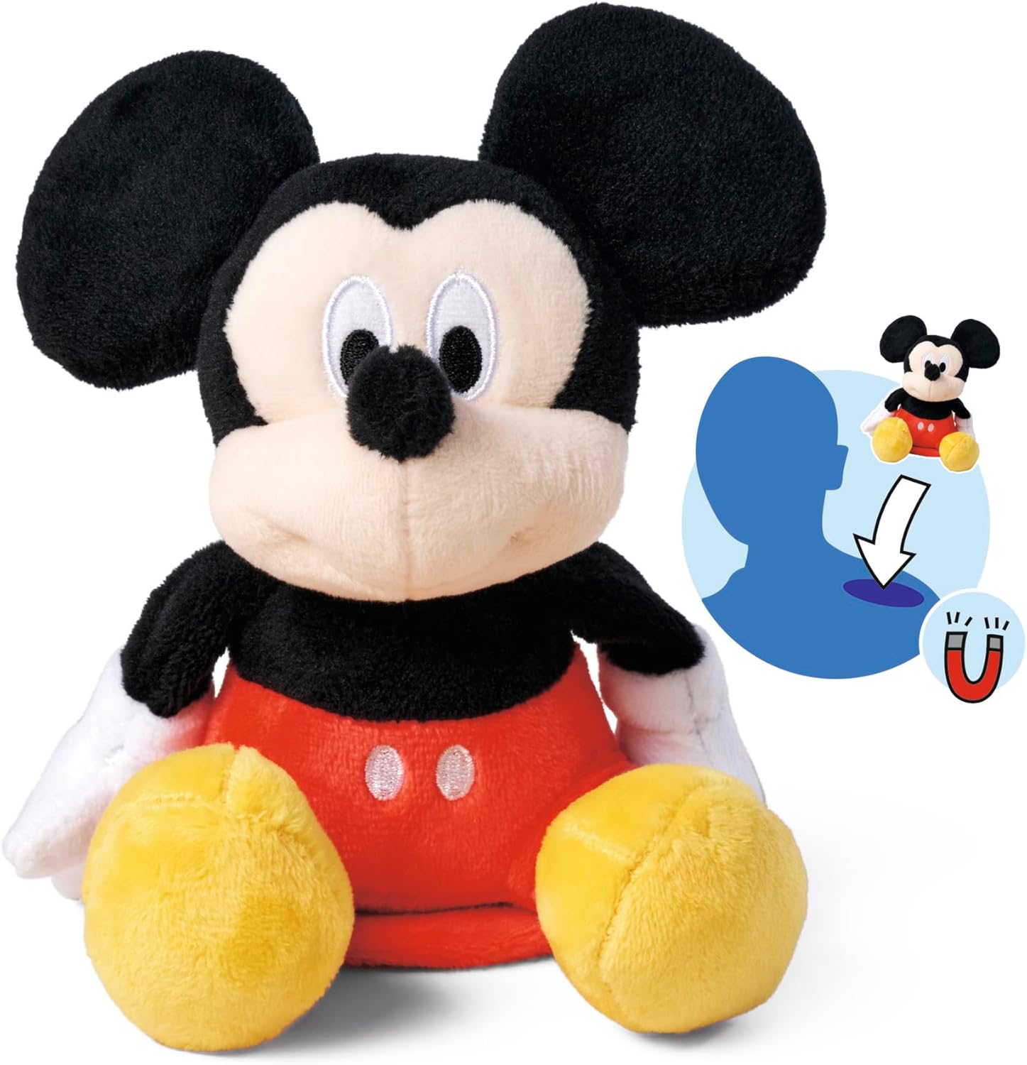 6315870460,  Mickie Manyetik Peluş Figürü, Özel Tasarım, Tam Detaylı, Kıyafler ile Takılabilir, Mıknatıslı, 12 Cm