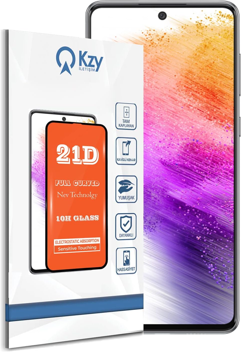İLETİŞİM  Galaxy A73 ile uyumlu Tam Kaplayan 21D Temperli Ekran Koruyucu Cam