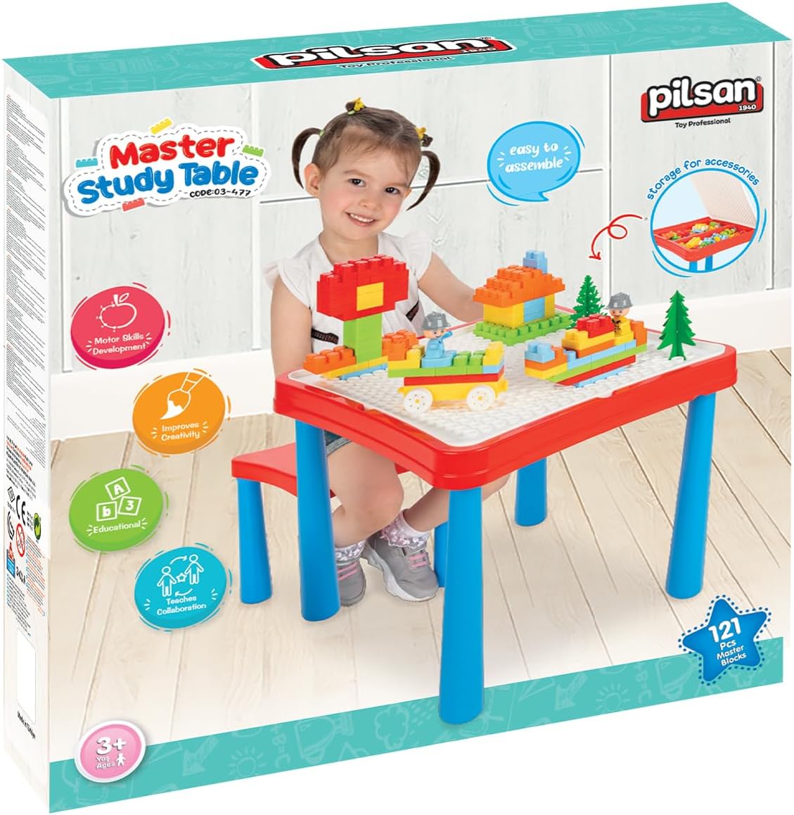 Master Çalışma Masası Kırmızı/Mavi