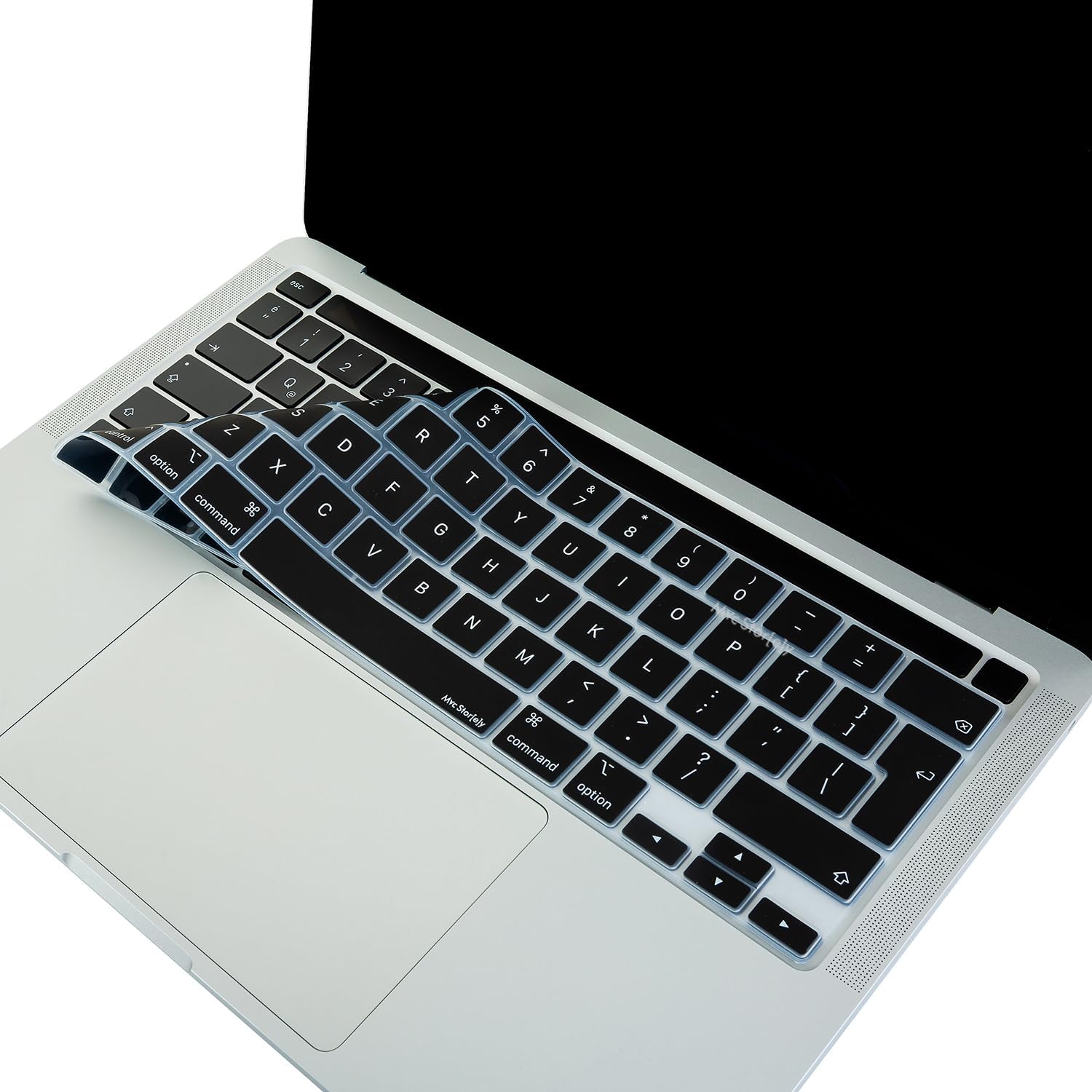 Macbook Pro Klavye Koruyucu 13inç M1-M2 (UK-EU İngilizce) Touchbarlı A2338 A2289 A2251 A2141 Uyumlu Siyah