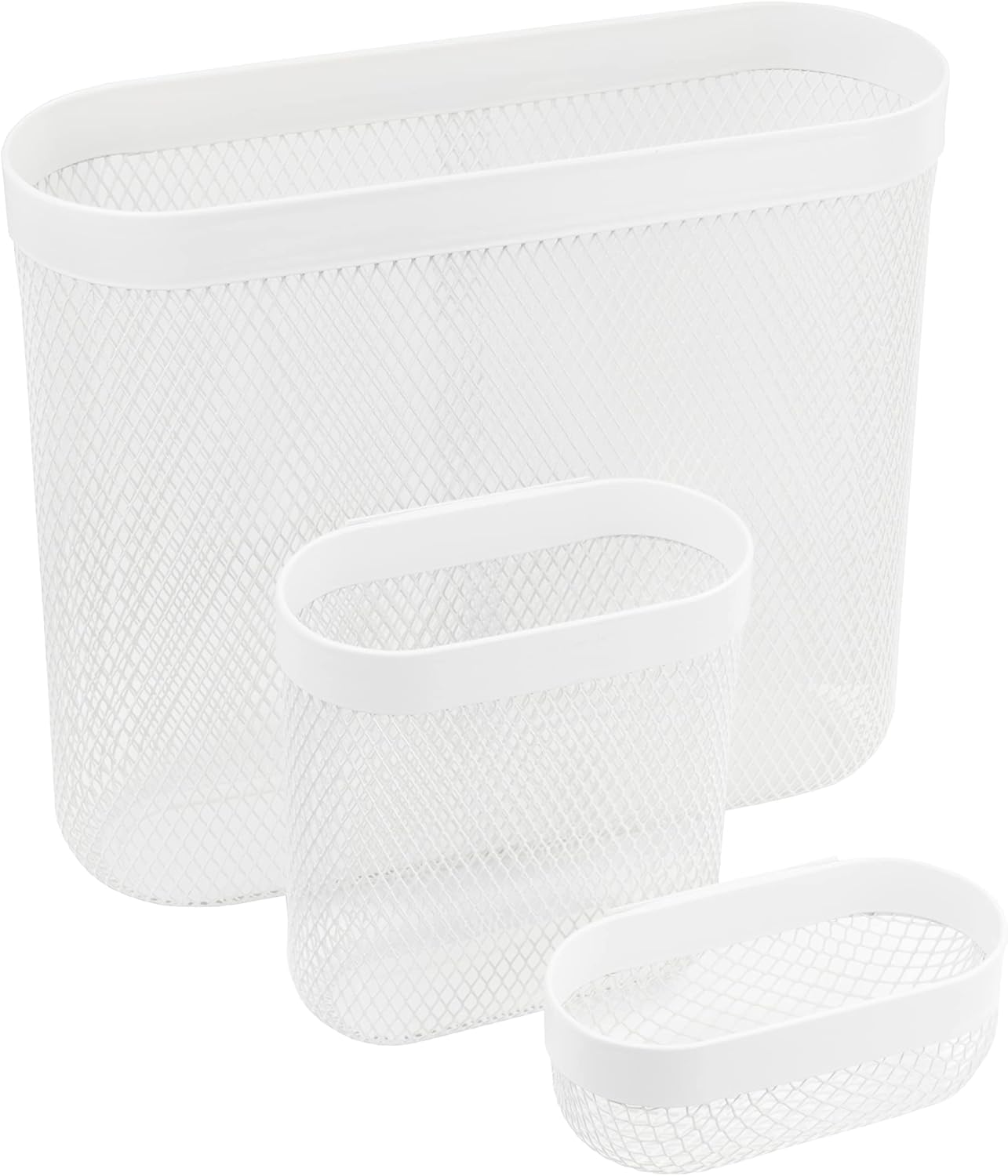SKADIS Hasır Saklama Sepetleri (SKADIS Peg Board&apos;a uyar), Beyaz, Çelik, 505.177.60 - 3&apos;lü Paket, 24x21x9 cm
