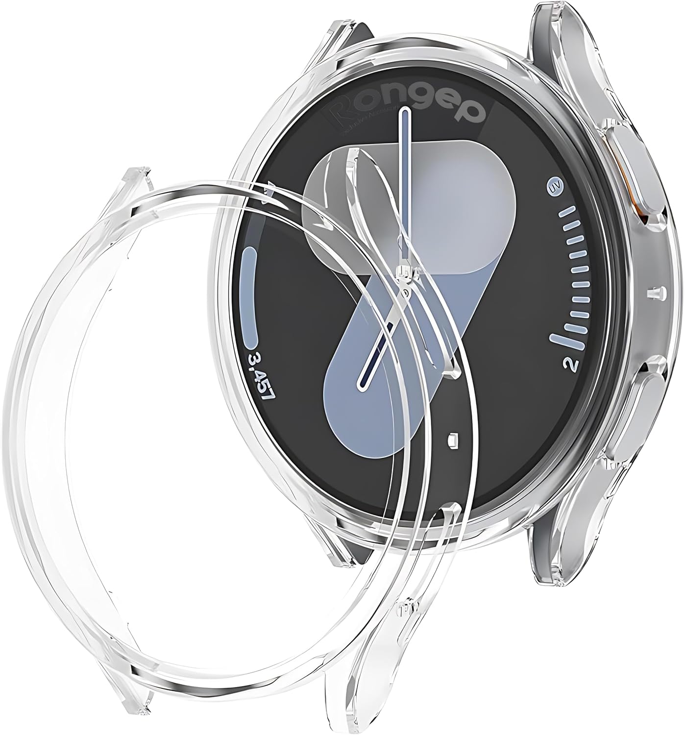 Uyumlu Galaxy Watch 7 44mm İçin Kılıf Yumuşak TPU Ekran Koruyuculu Dokunmatiği Etkilemeyen Saatin Çevresini Tam Kavrayan Darbelere Karşı Silikon Koruyucu (Şeffaf, Galaxy Watch 7 44mm)