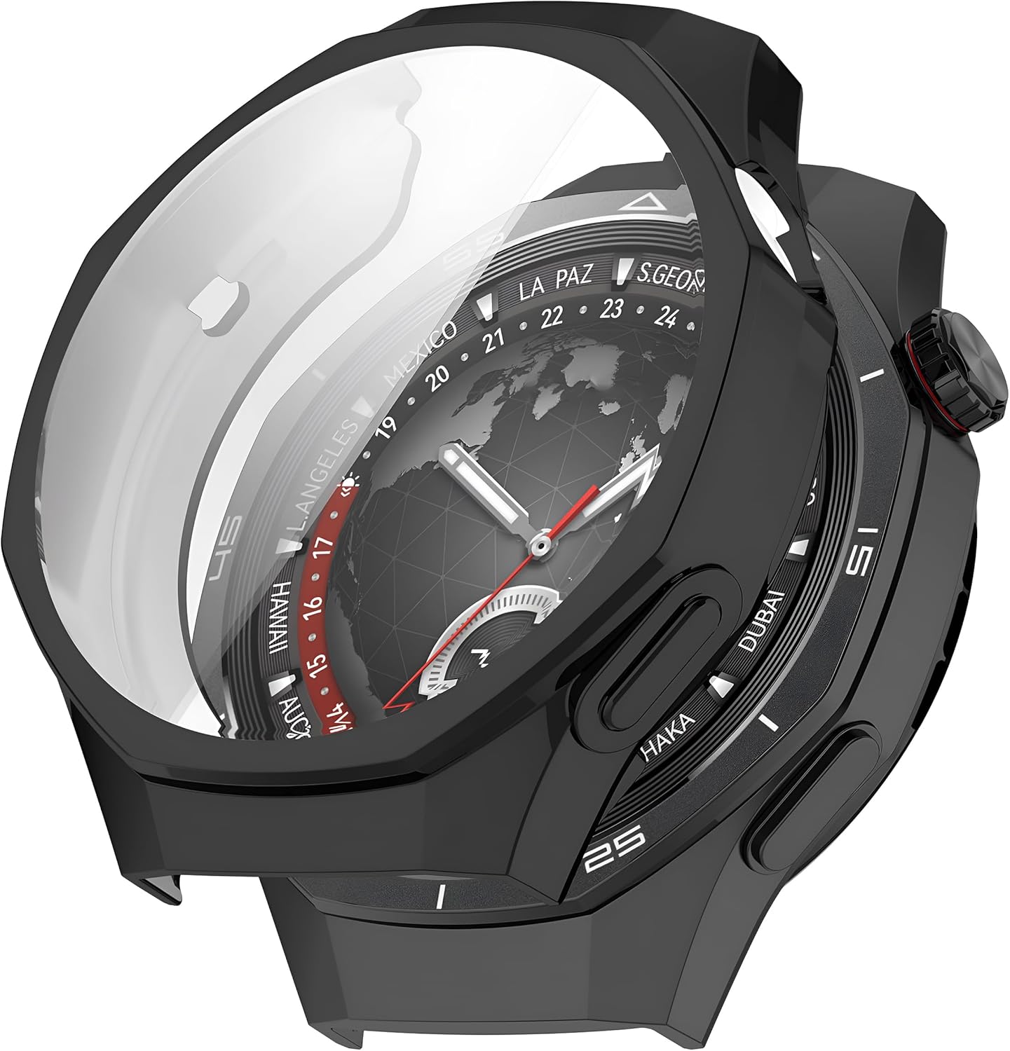 Watch GT5 Pro 46mm için Saati Tam Saran TPU Ekran Koruyuculu Çizilme ve Darbelere Karşı Koruma Sağlayan Dokunmatik Etkilemeyen Silikon Kılıf (Siyah, GT5 Pro 46mm)