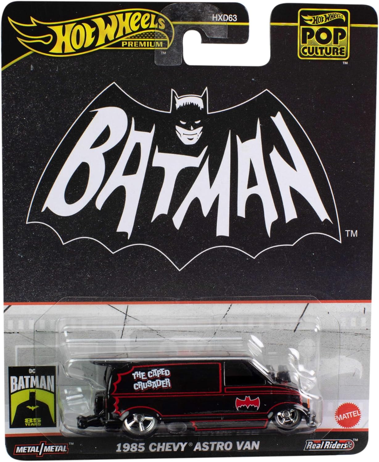 Batman 1985 CHEVY ASTRO VAN BATMOBILE Cast Model Araba - Ölçek 1:64 - Uzunluk 7 cm Pop Culture HVJ48