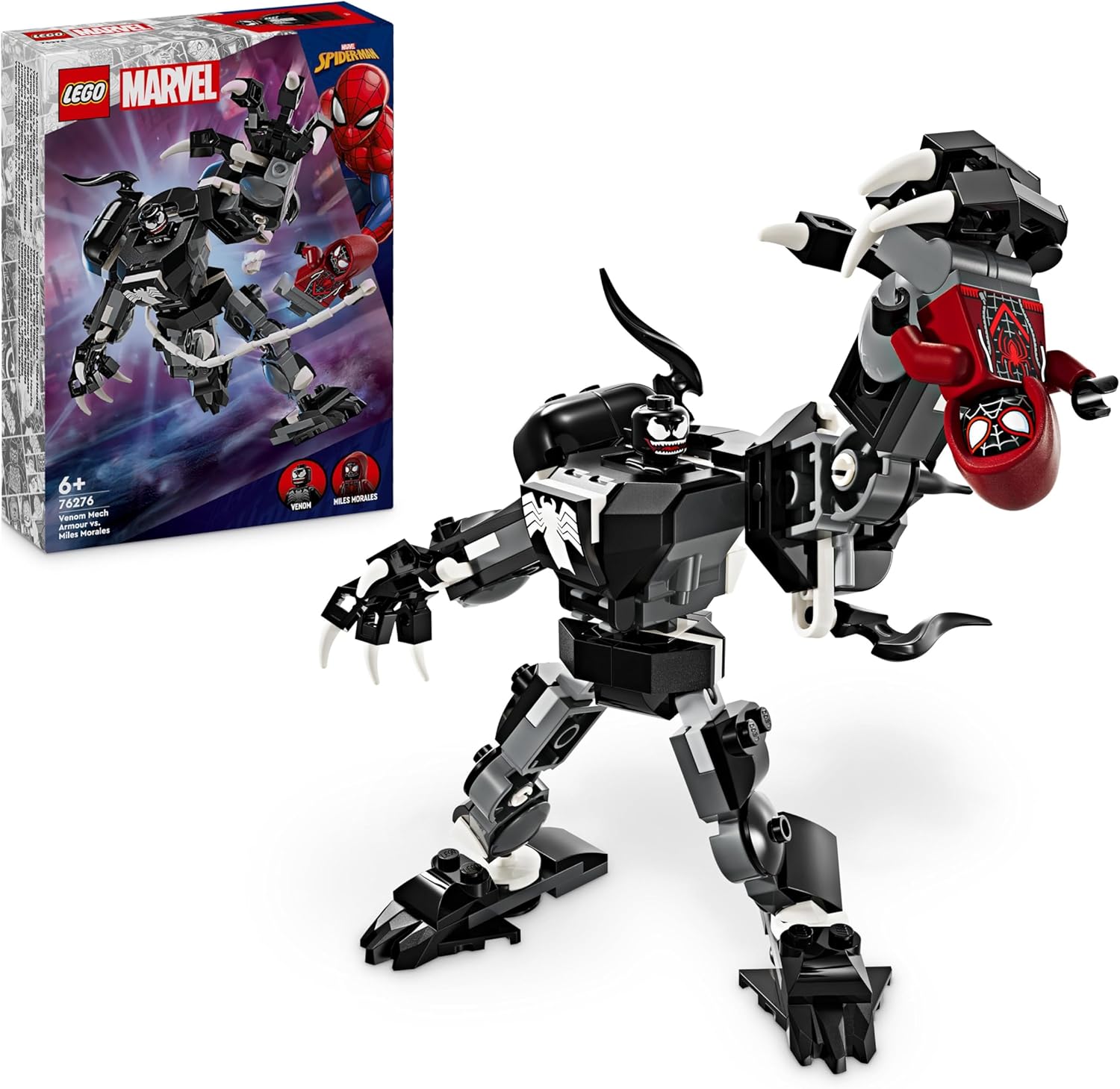 |  Venom Robot Zırhı Miles Morales’e Karşı 76276-6 Yaş ve Üzeri Süper Kahraman Seven Çocuklar için İnşa Edilebilen Yaratıcı Oyuncak Yapım Seti (134 parça)