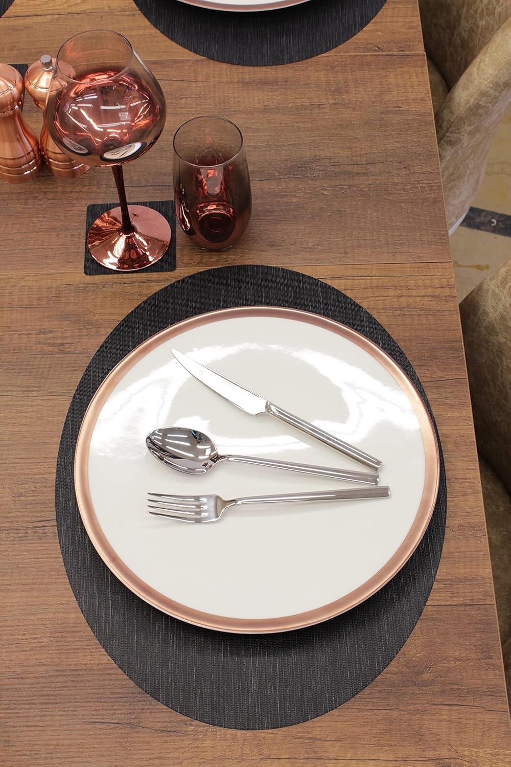 Oval Bambu Desen Lazer Kesim Amerikan Servis 2 adet 35x45 cm
