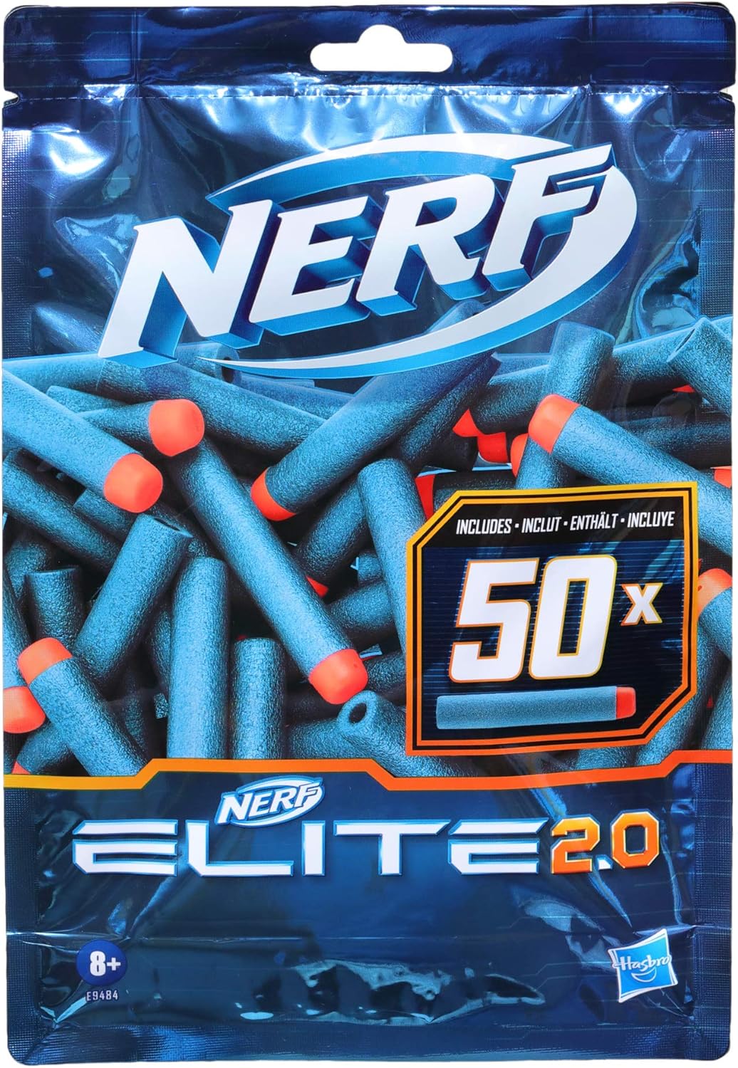 Elite 2.0 50 Dart Yedek Paketi, 50 Resmi Nerf Elite 2.0 Dart İçerir, Tüm Nerf Elite Atıcılarla Uyumludur