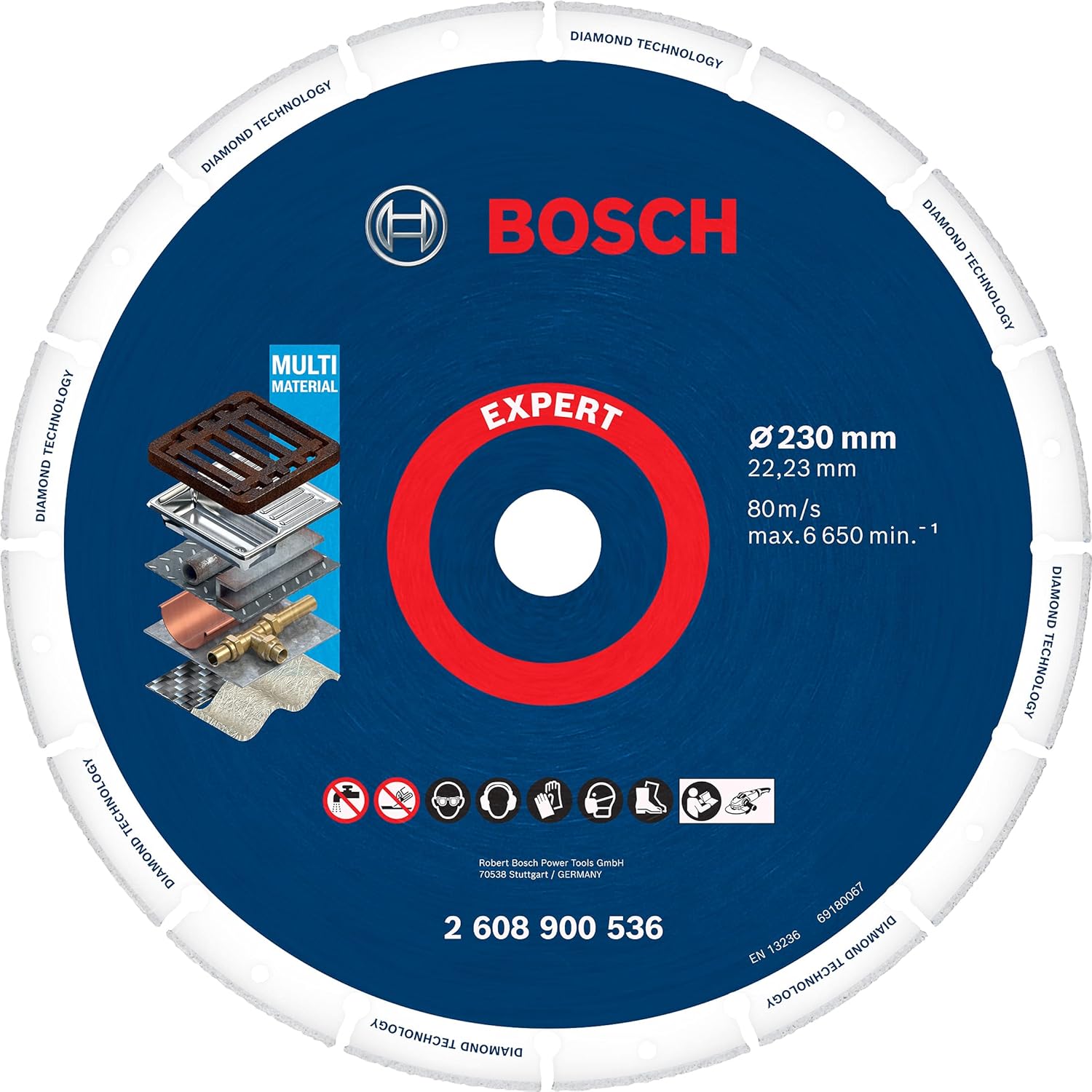 Professional 1x EXPERT Diamond Metal Wheel Büyük Boyutlu Kesici Diskler (Dökme demir, Paslanmaz çelik, Çelik, Demir içermeyen metalle, Ø 230 mm, Aksesuar Büyük Avuç Taşlama Makinesi)
