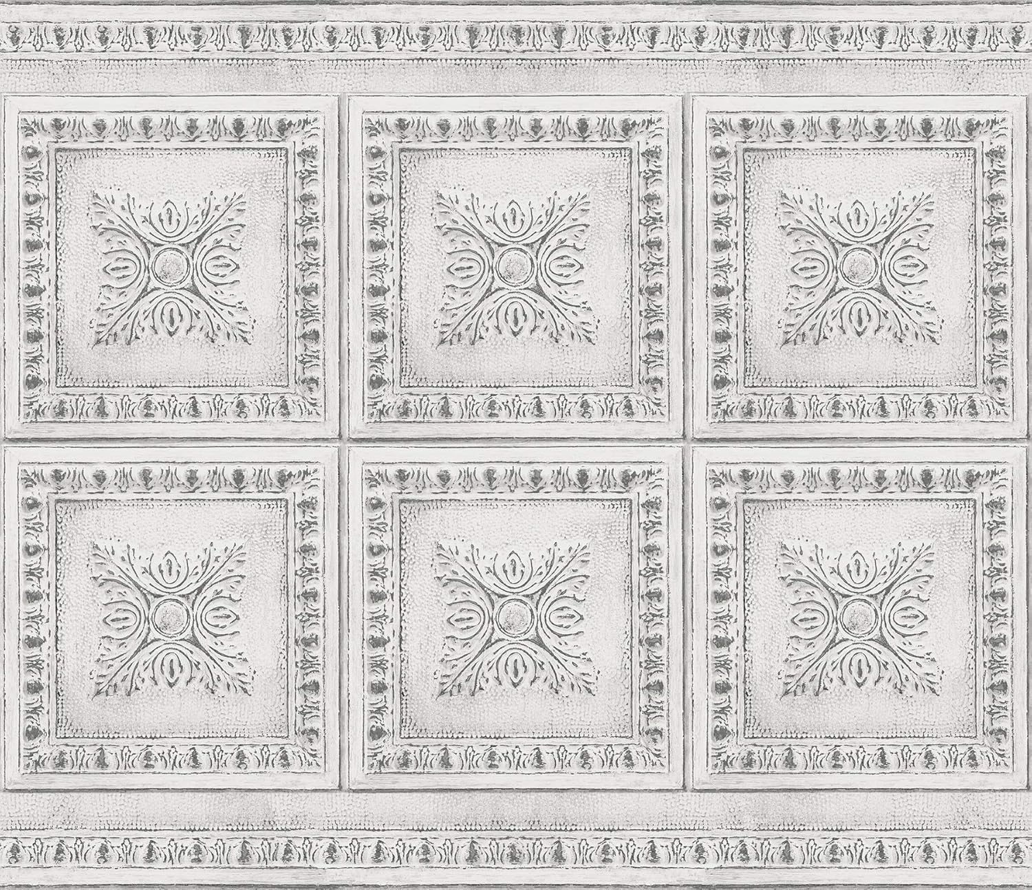 BHF2769 Krem Vintage Teneke Peel & Stick Backsplash, Metalik