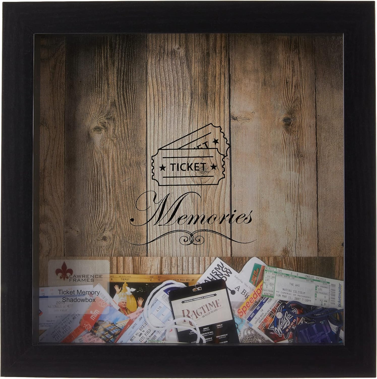 Frames Biletler için gölge kutusu, 25,4 x 25,4 cm, siyah
