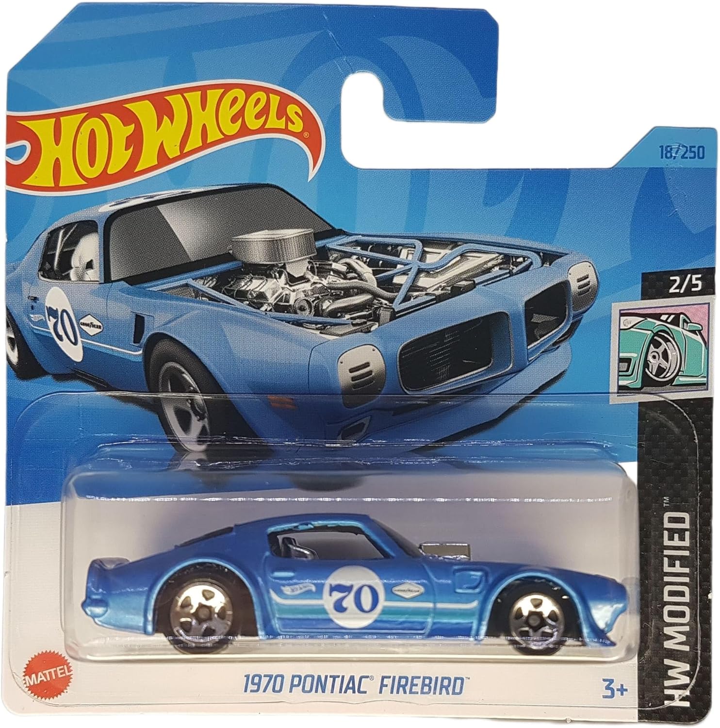 - 1970 Pontiac Firebird - HW Modified 2/5 - HKH83 - Short Card - Good Year - GM - Mattel 2023